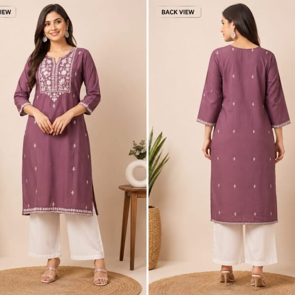 Elegant Embroidered Kurti Set